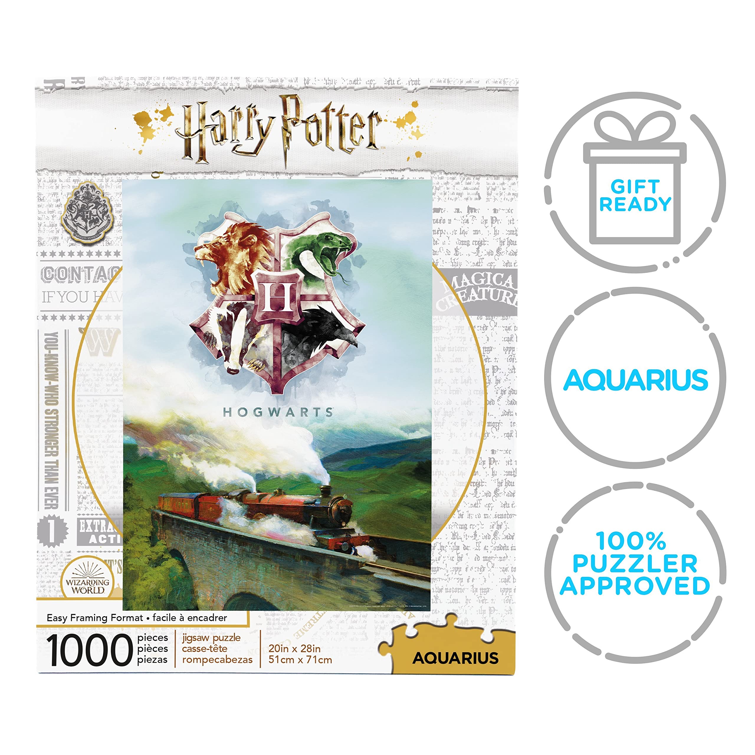 Aquarius completed Hogwarts Express puzzle measuring 20 by 28 inches.