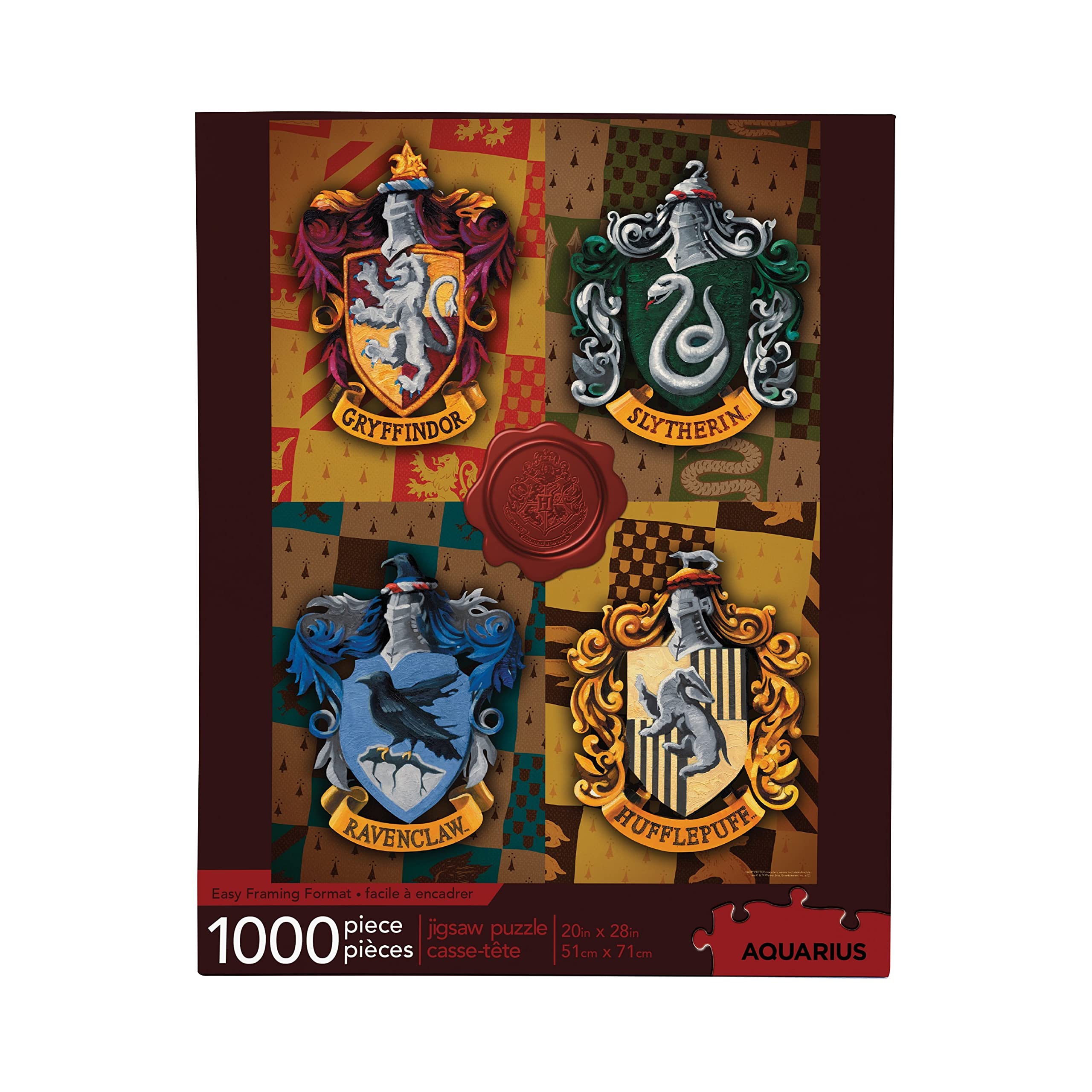 AQUIARIUS Harry Potter Puzzle house crests 1000-piece, glare-free for clear puzzling.