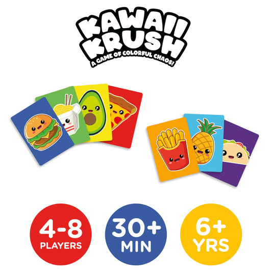 Aquarius Kawaii Krush card deck art featuring adorable foods sparks quick rounds.