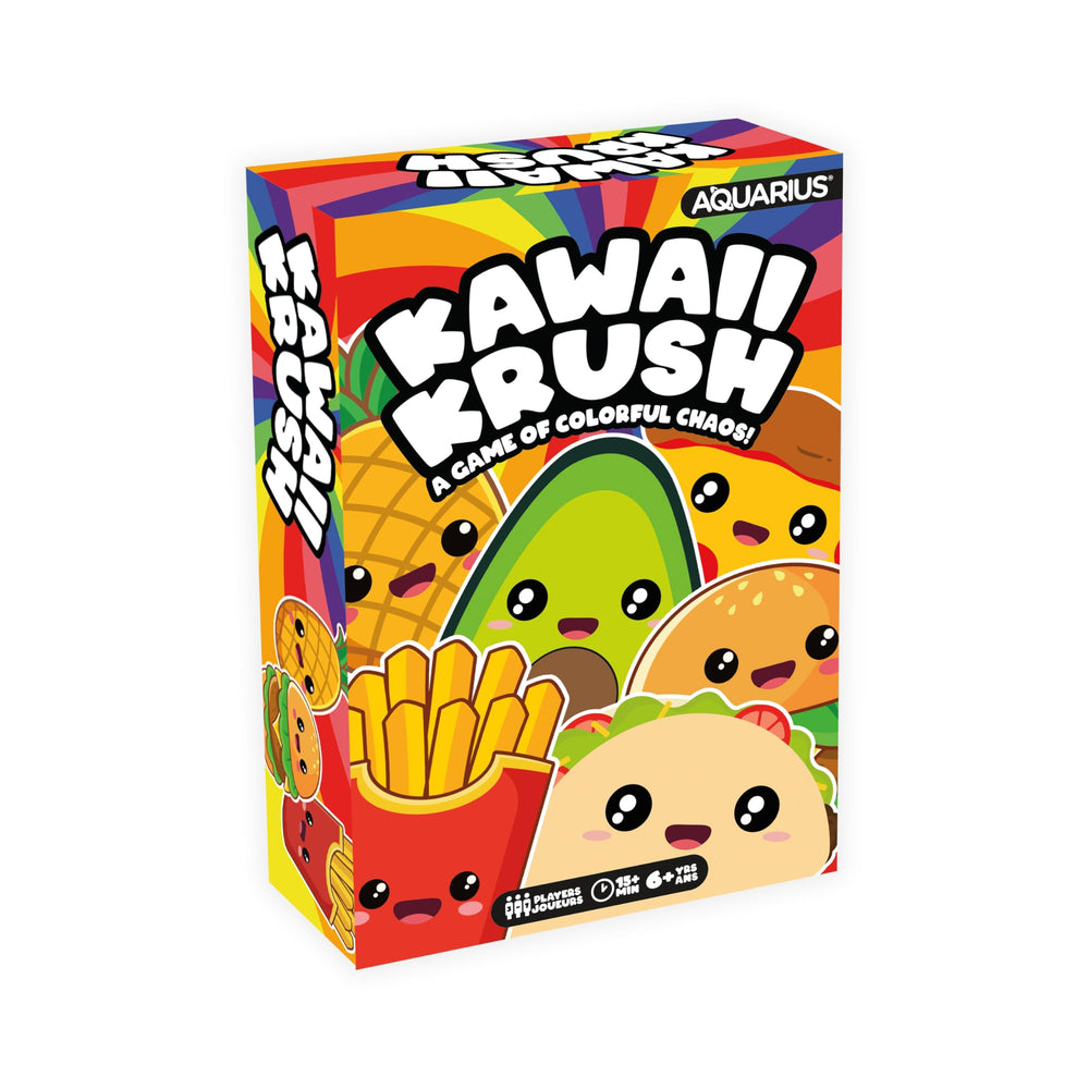 Aquarius Kawaii Krush card game packaging with vibrant art, ideal for lively family nights.
