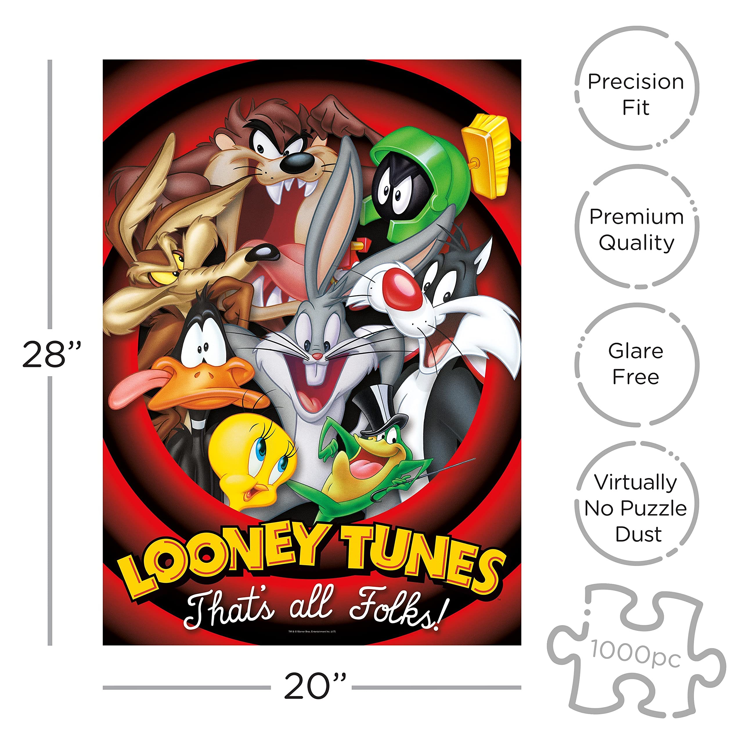 AQUARIUS Looney Tunes puzzle with glare-free cut for clear viewing