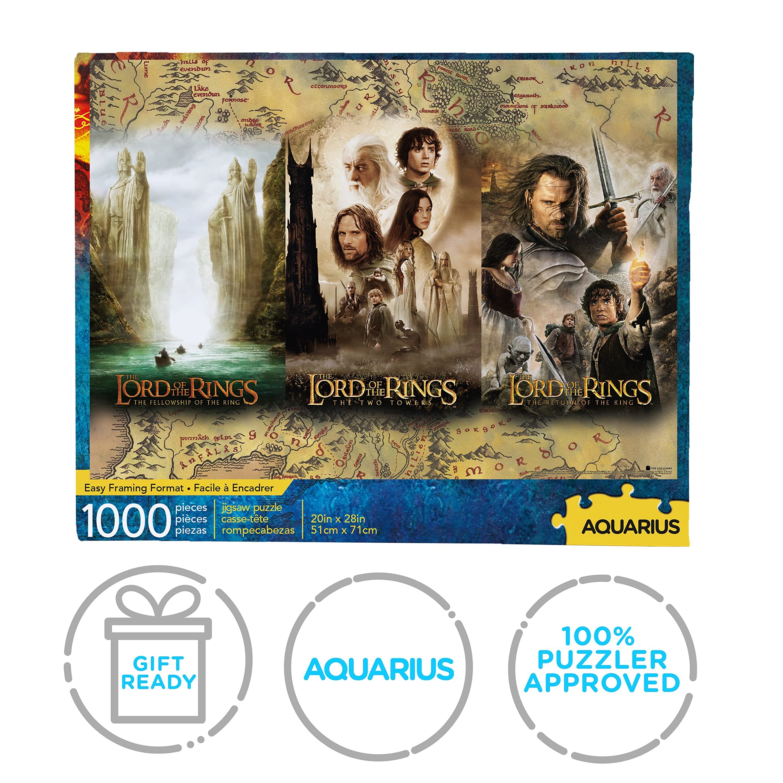 Aquarius Lord of the Rings Triptych Puzzle collectible merchandise, ideal for display.