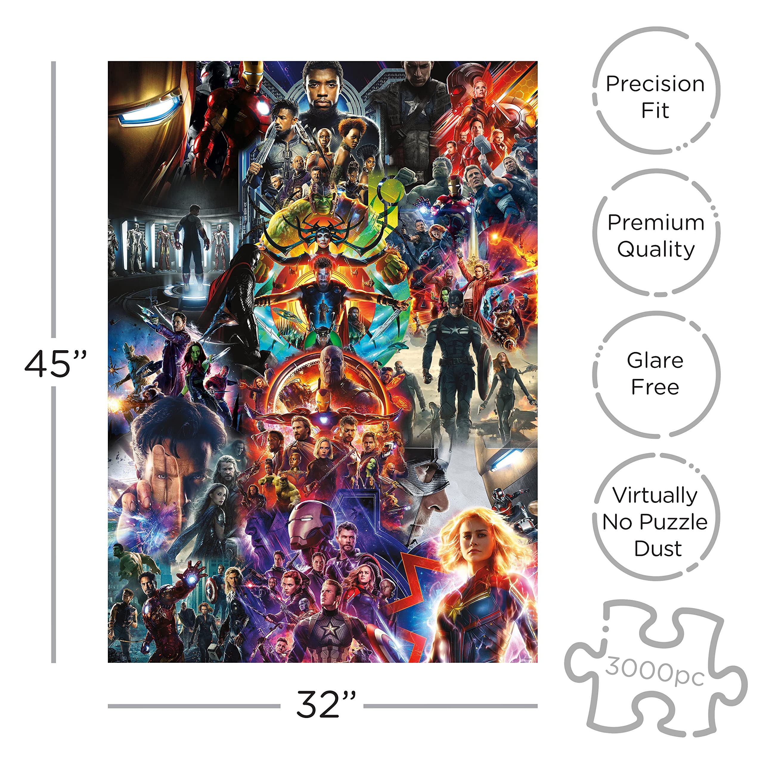Aquarius Marvel collage interior artwork reveals dynamic MCU posters for family puzzling