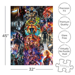 Aquarius Marvel collage interior artwork reveals dynamic MCU posters for family puzzling