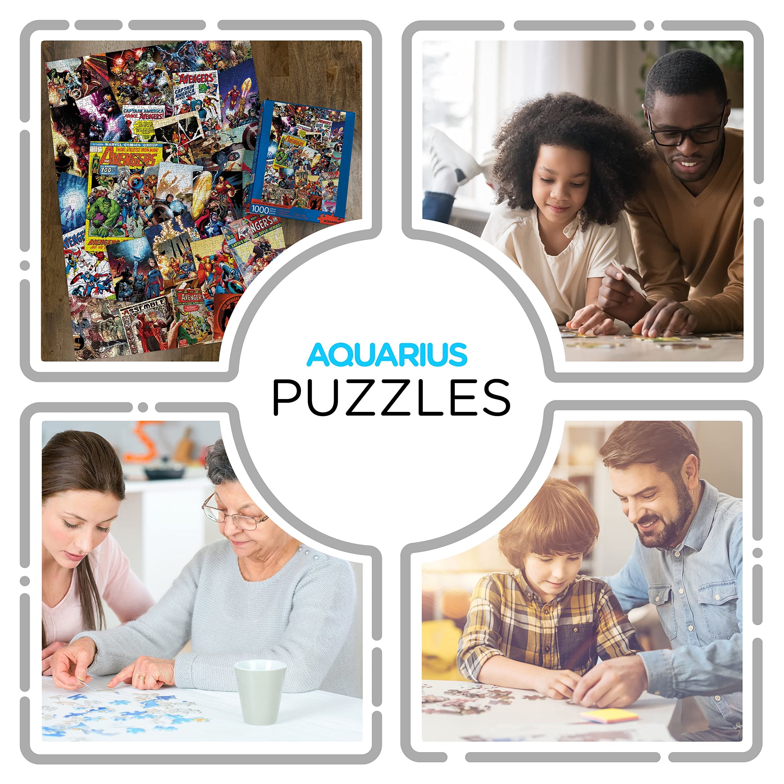 Aquarius Marvel Puzzle precision-cut pieces ensure a snug, satisfying fit