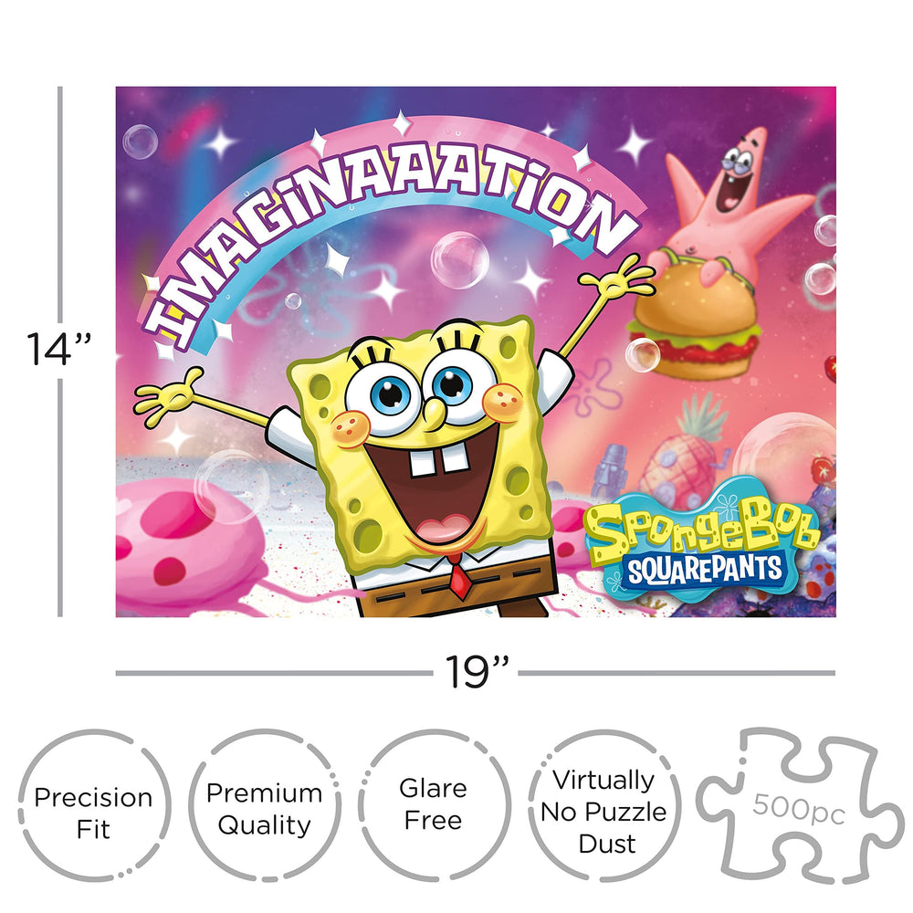 Aquarius Patrick Star imagination puzzle close-up with friendly character pieces for kids.