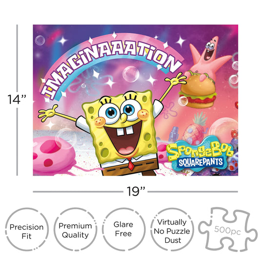 Aquarius Patrick Star imagination puzzle close-up with friendly character pieces for kids.