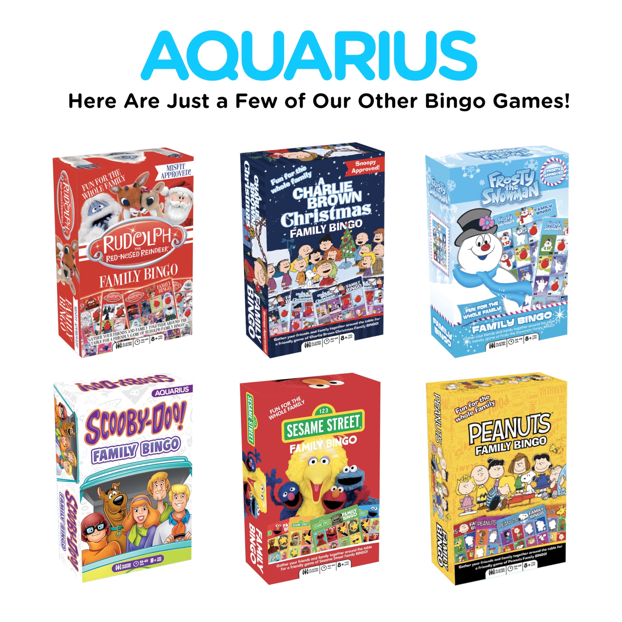 Aquarius Peanuts Charlie Brown Bingo closeup reveals character art