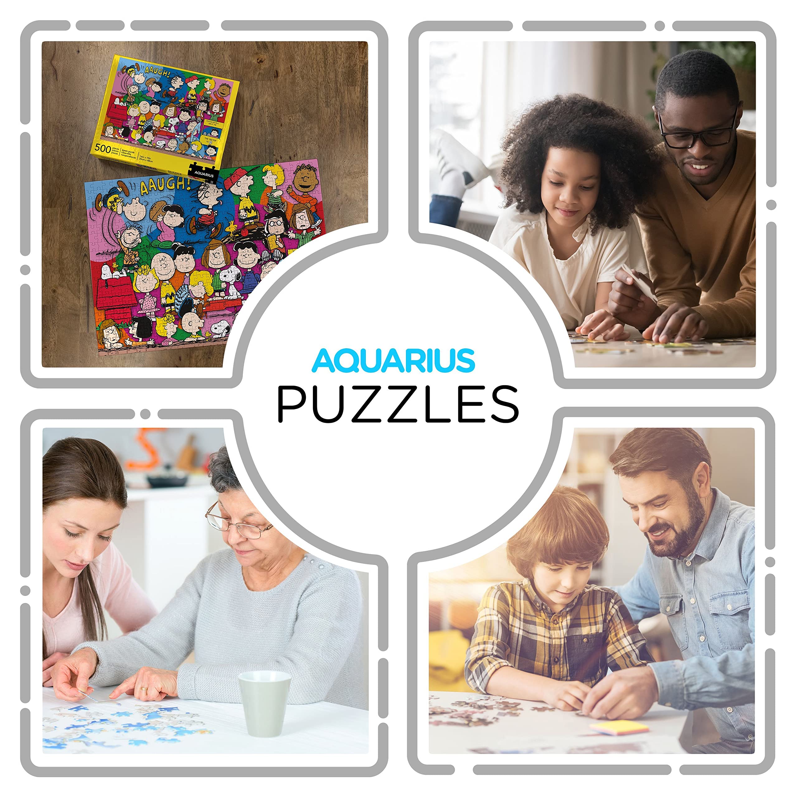 Aquarius Peanuts Gang Puzzle glare-free design reduces reflections for comfortable viewing.