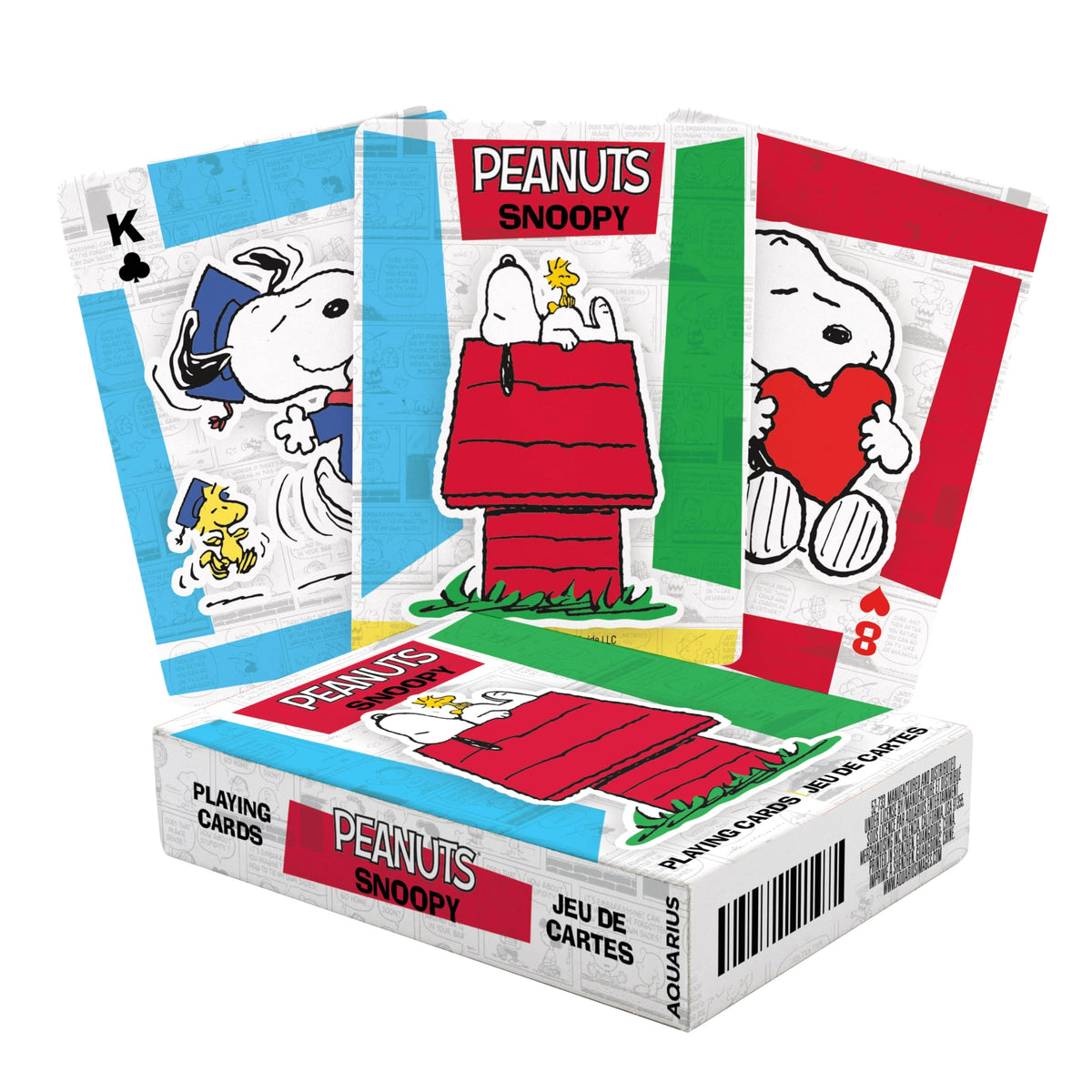 Aquarius Peanuts Snoopy playing cards panel 1 for family game nights and collectible fun.