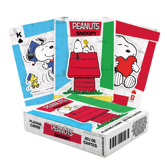 Aquarius Peanuts Snoopy playing cards panel 1 for family game nights and collectible fun.
