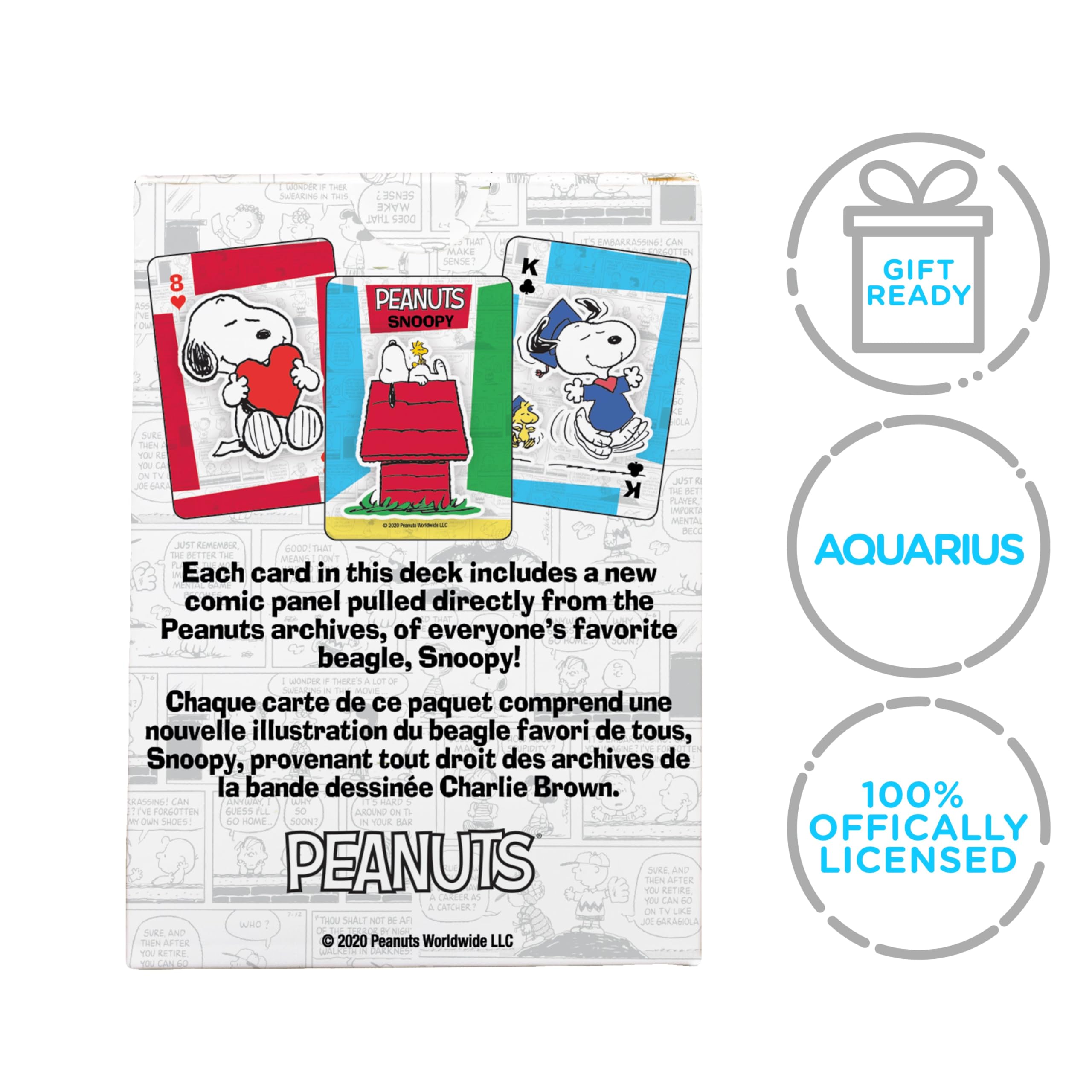 Aquarius Peanuts Snoopy playing cards panel 9, brings nostalgic charm to gatherings.