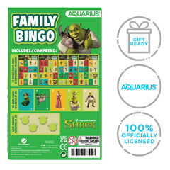 Aquarius Shrek Family Bingo officially licensed merchandise for authenticity.