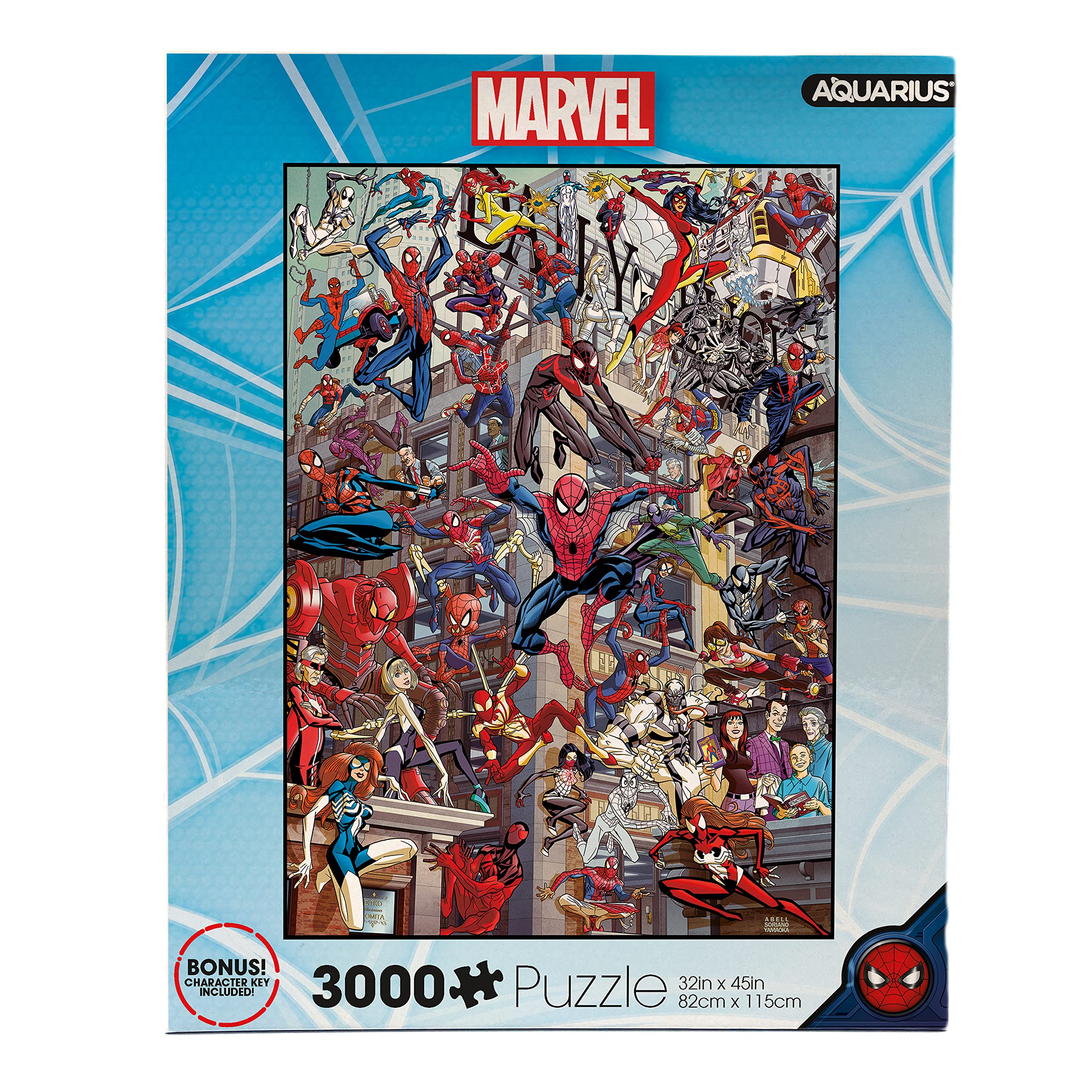 AQUARIUS Spider-Man puzzle box front with official Marvel artwork