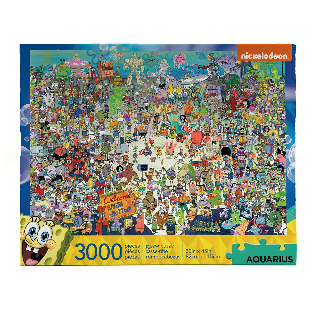 AQUARIUS SpongeBob puzzle Bikini Bottom scene for family game night