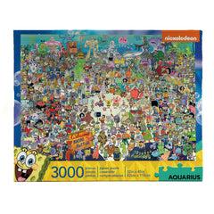 AQUARIUS SpongeBob puzzle Bikini Bottom scene for family game night