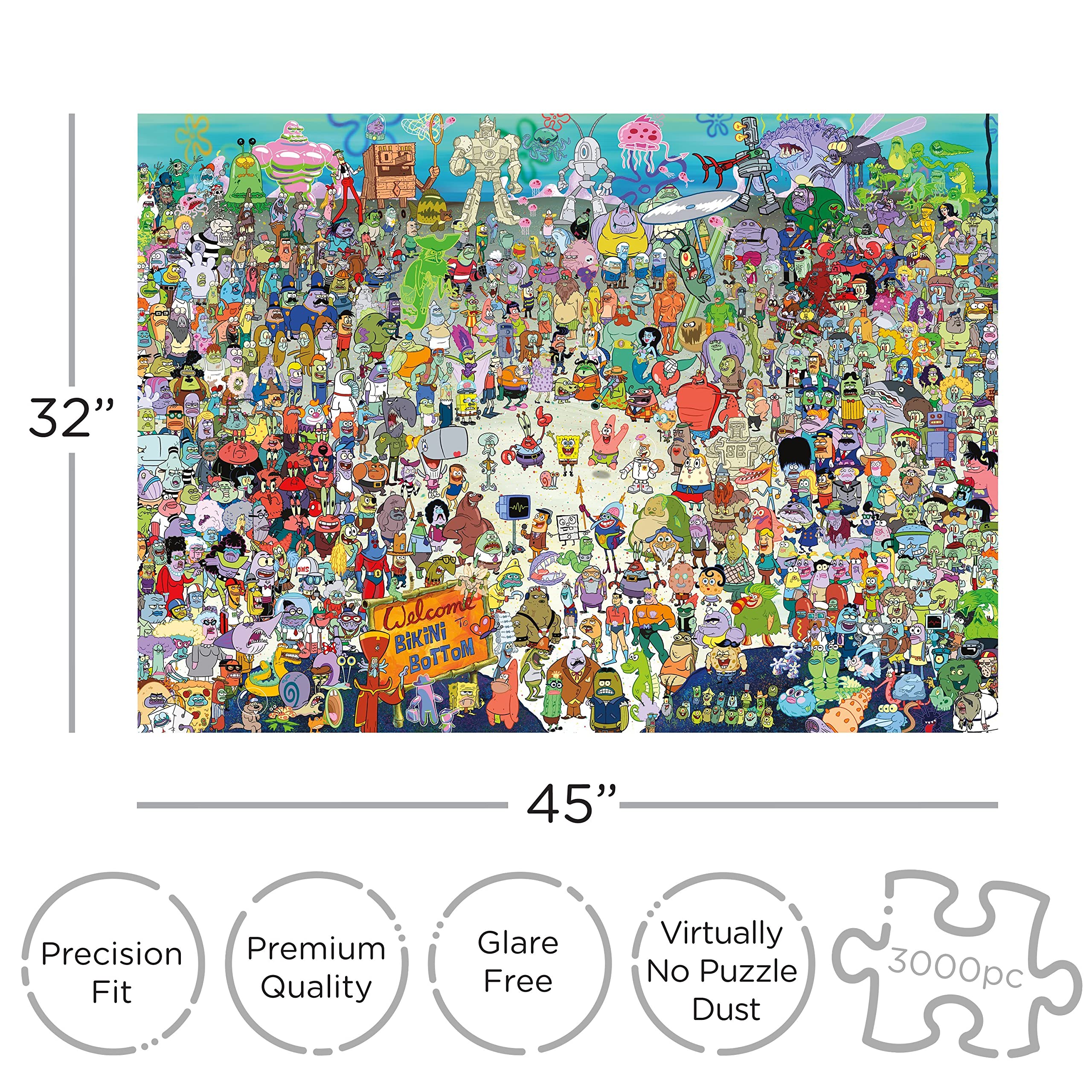 AQUARIUS SpongeBob puzzle features Bikini Bottom characters for collectible display