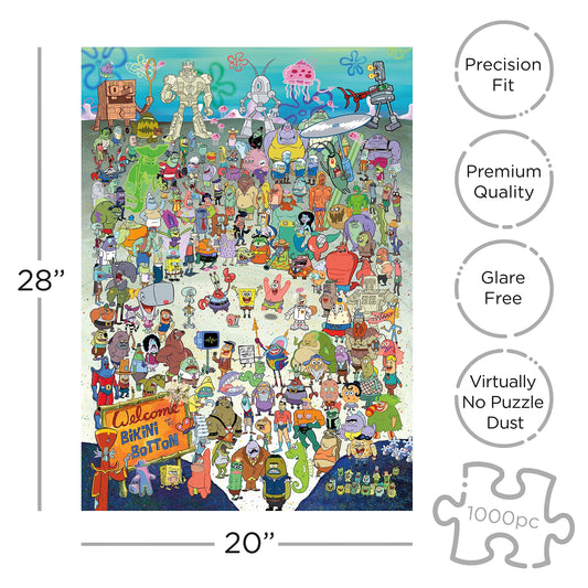 Aquarius SpongeBob puzzle box inside reveals packaging design ideal for gifting.