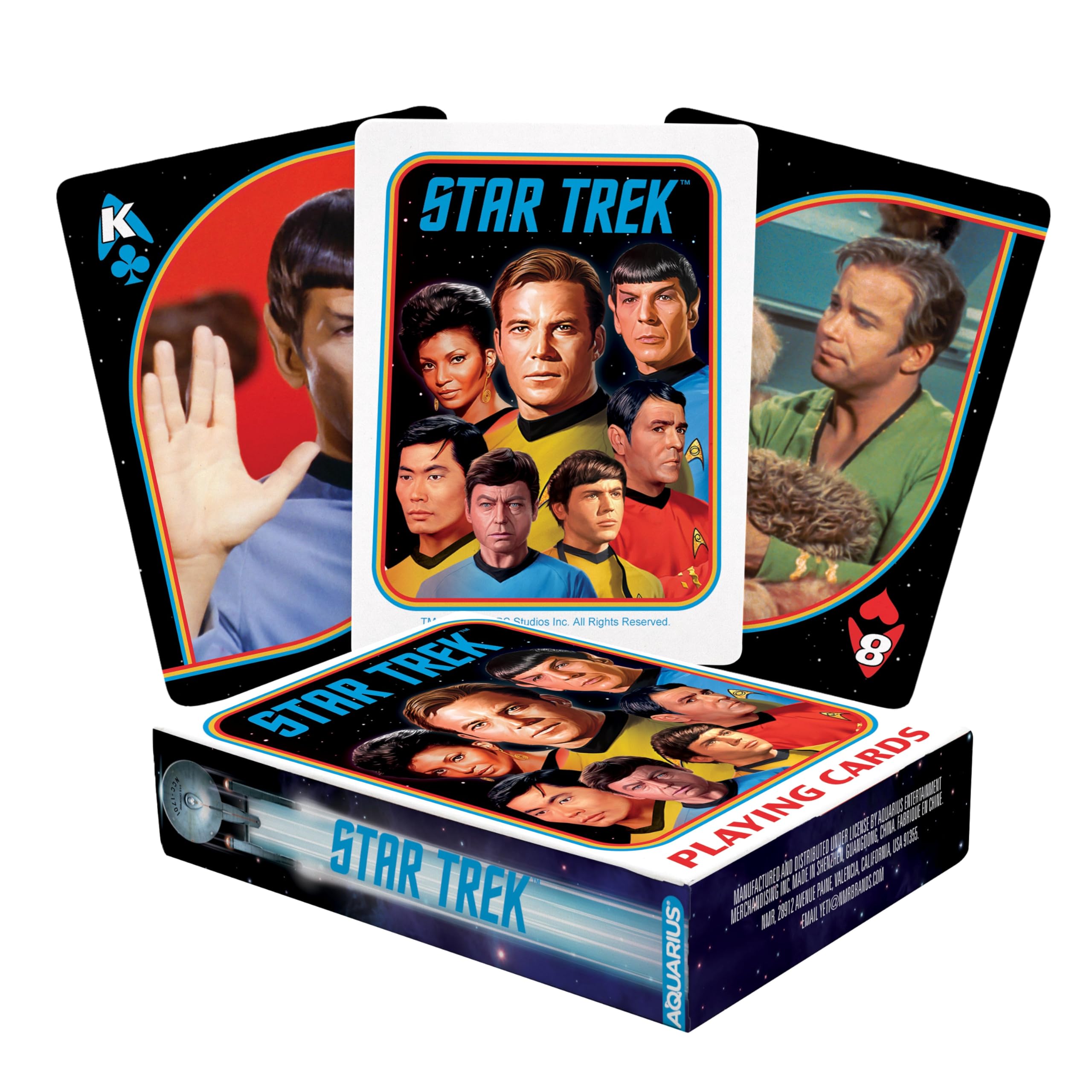 Aquarius Star Trek Original Series playing cards front showcase iconic imagery for fans