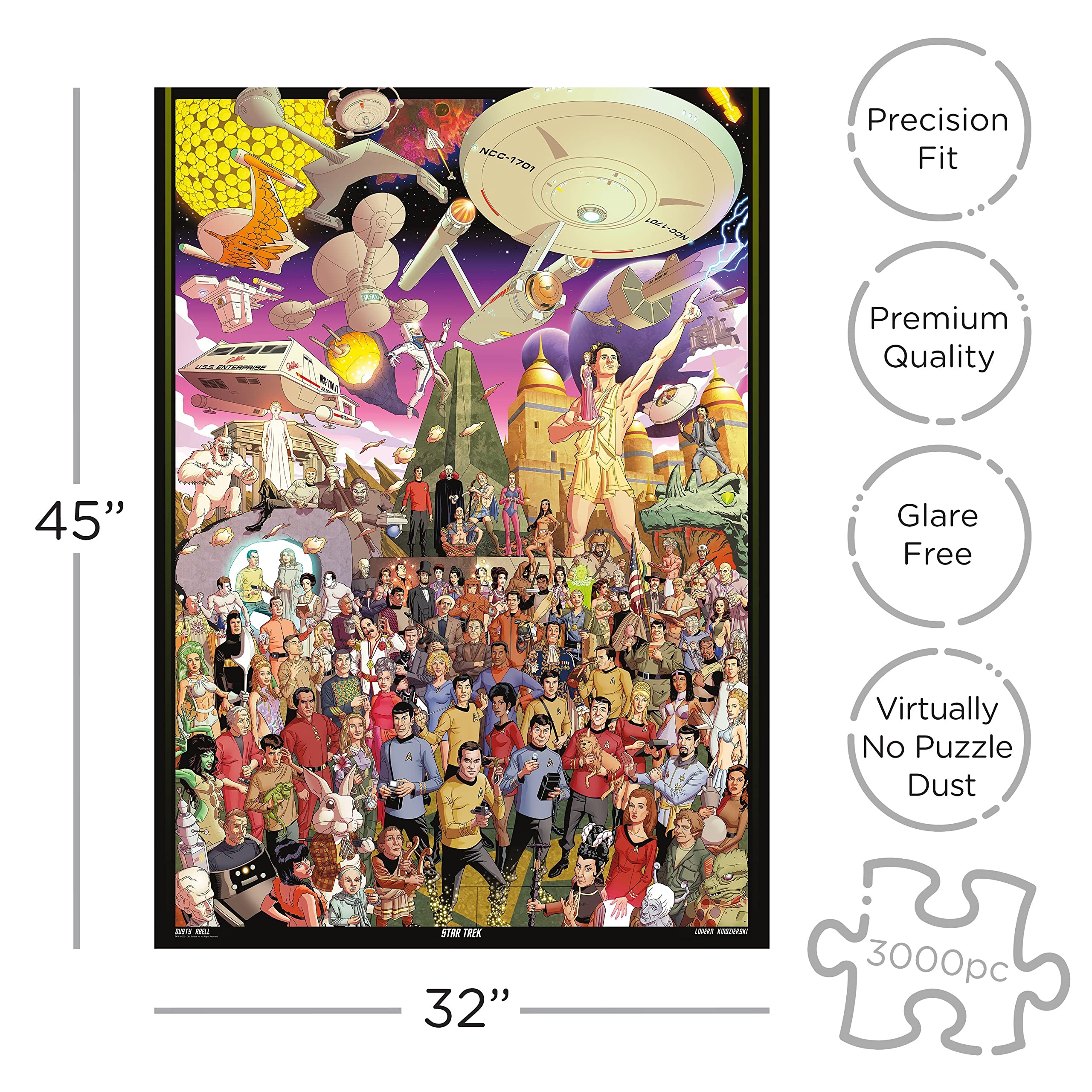 AQUARIUS Star Trek Puzzle glare-free paper enhances image clarity during solving.