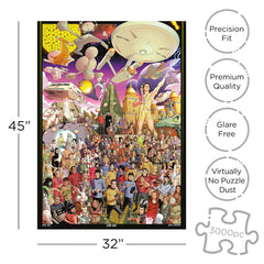 AQUARIUS Star Trek Puzzle glare-free paper enhances image clarity during solving.