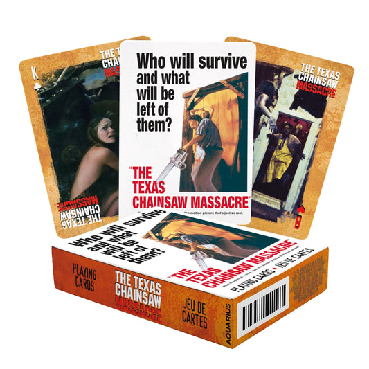 AQUARIUS Texas Chainsaw Massacre deck back design showcases iconic horror styling for game night.