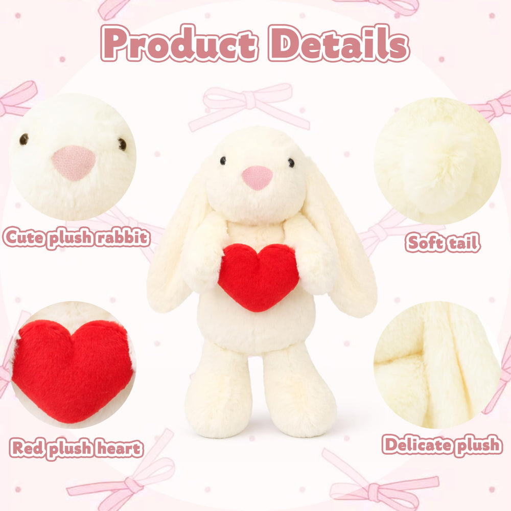 Aqushymallow Cow Bunny on bed or desk as decor.
