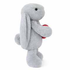 Aqushymallow Cow heart-holding bunny, perfect Valentine gift idea.