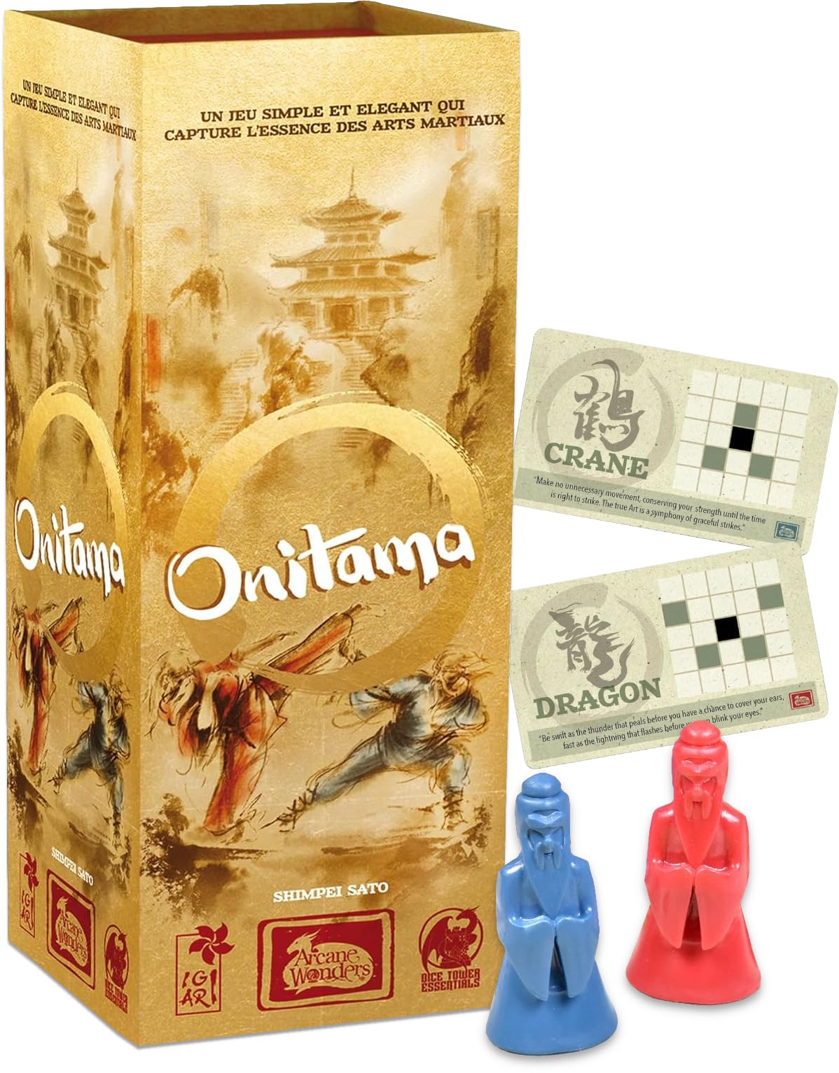 Arcane Wonders Onitama 5x5 board showcases compact battlefield for focused two-player battles
