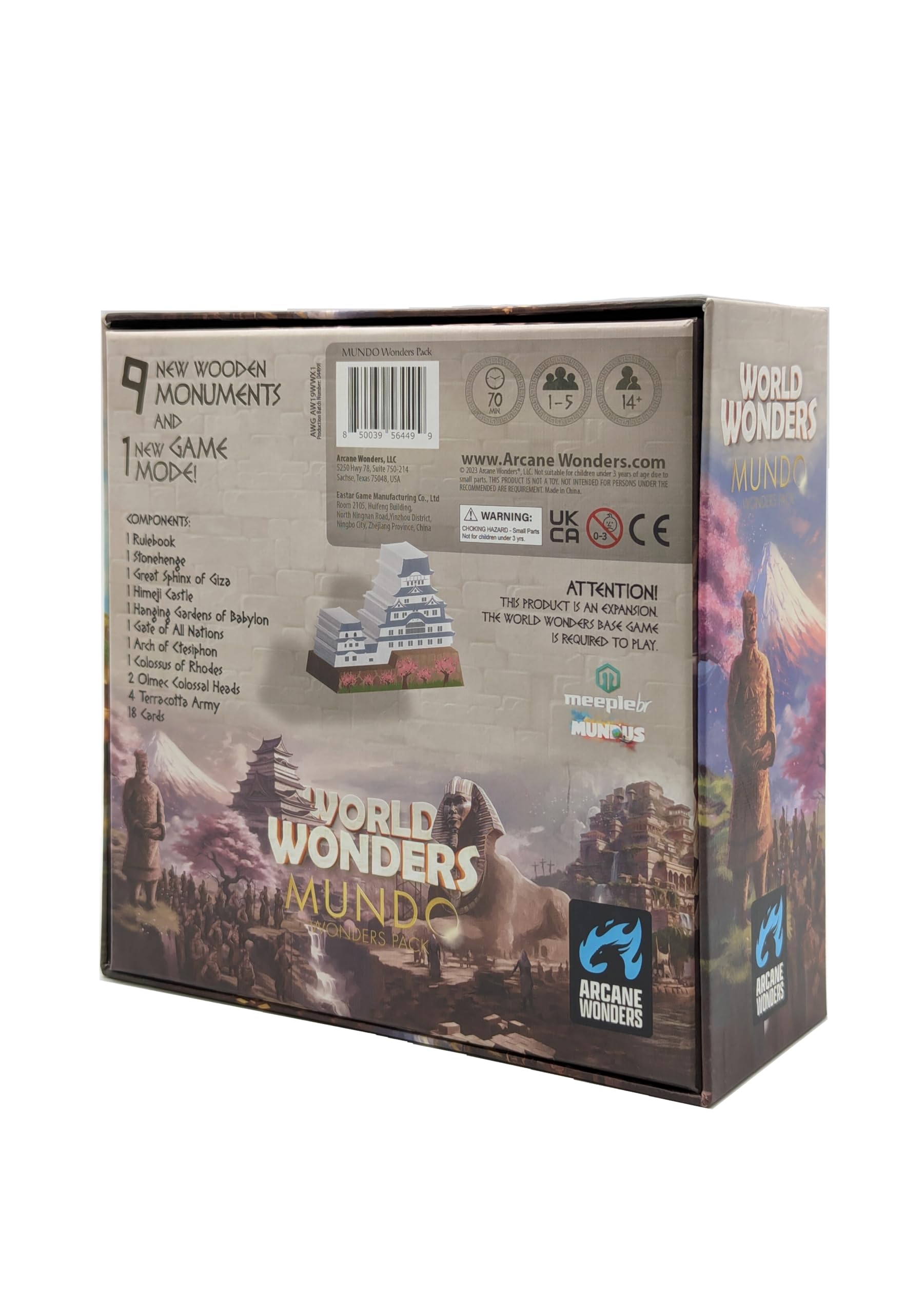 Arcane Wonders World Wonders Mundo expansion art enhances thematic immersion.