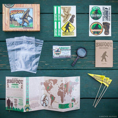 Archie McPhee Bigfoot kit items inside support imaginative outdoor play and learning.