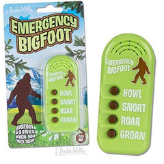 Archie McPhee Emergency Bigfoot Electronic Noisemaker, ready for playful pranks and attention-grabbing moments.