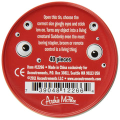 Archie McPhee Googly Eyes collection in four sizes, ideal for anthropomorphizing books, tools, and décor.