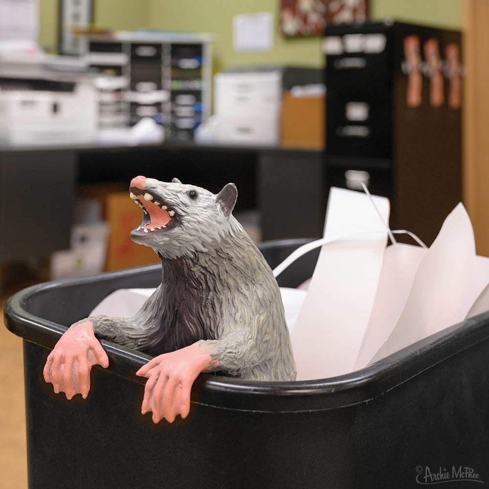 Archie McPhee Office Possum with bendable paws in a cheeky pose