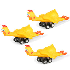 Archie McPhee Racing Chickens at the start line for speedy table-top fun.