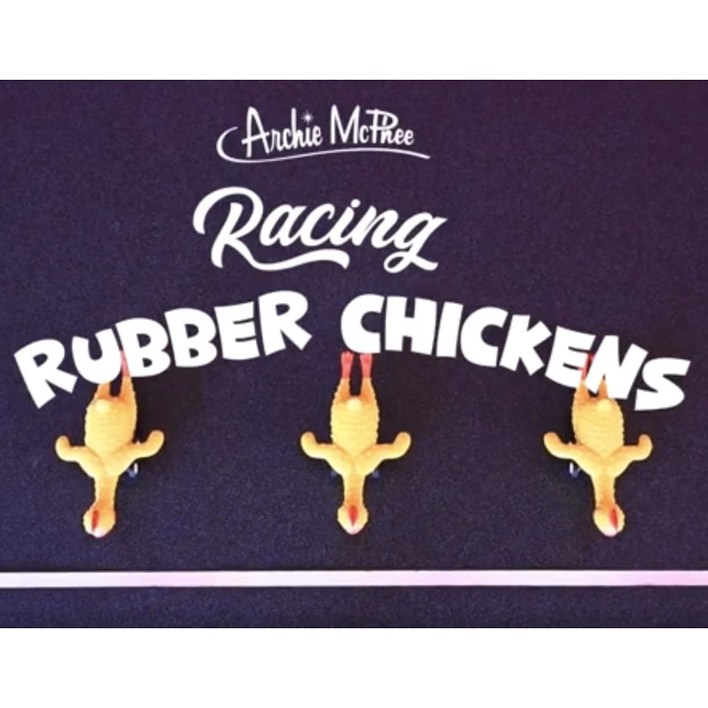 Archie McPhee Racing Chickens with pull-back action for quick play.