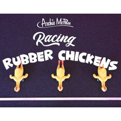 Archie McPhee Racing Chickens with pull-back action for quick play.