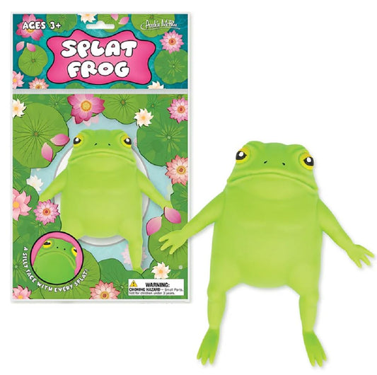 Archie McPhee Splat Frog on monitor adds quirky desk charm.