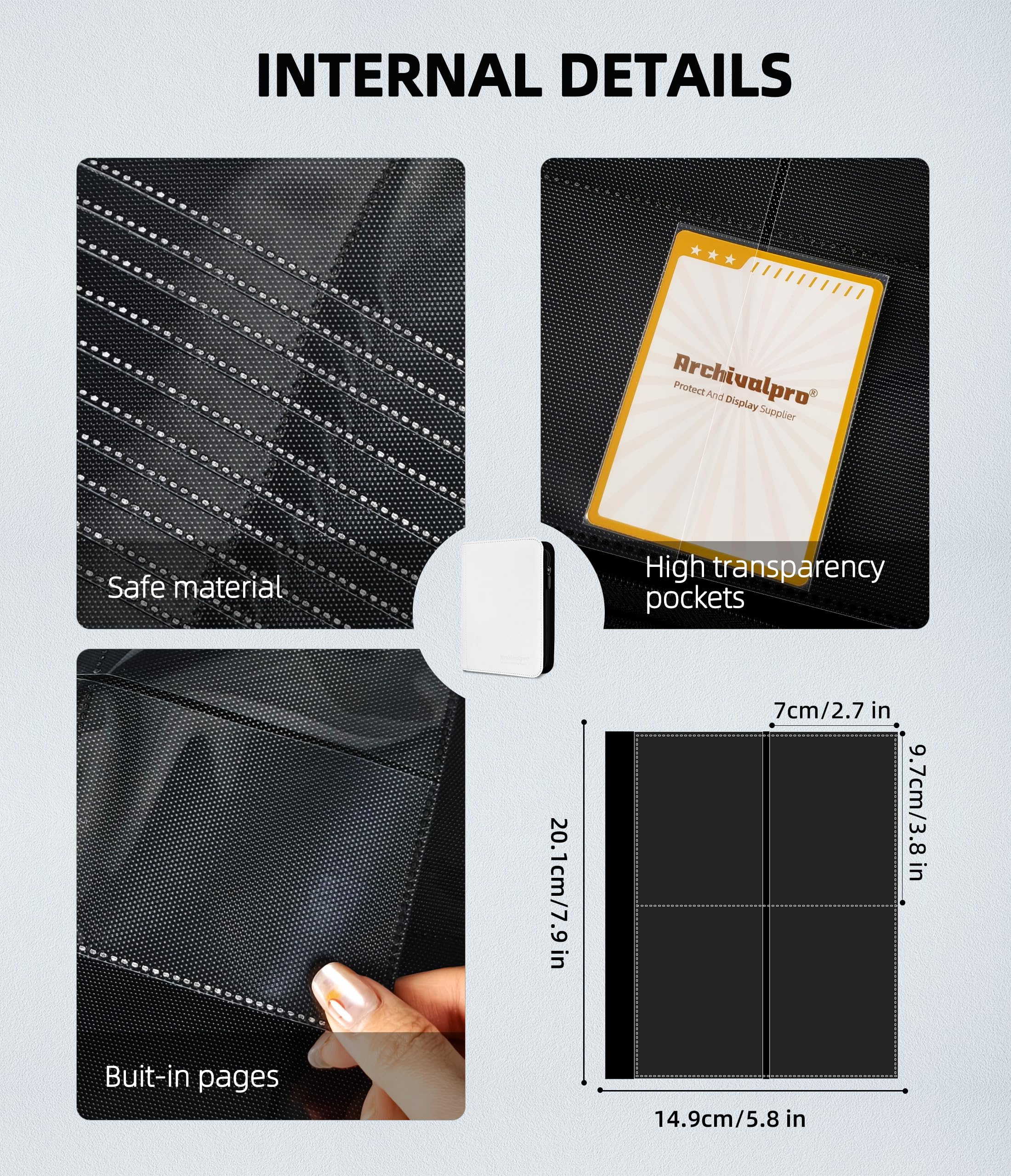 ARCHIVALPRO Premium Trading Card Binder 20-pocket with 1280 slots, extensive catalog