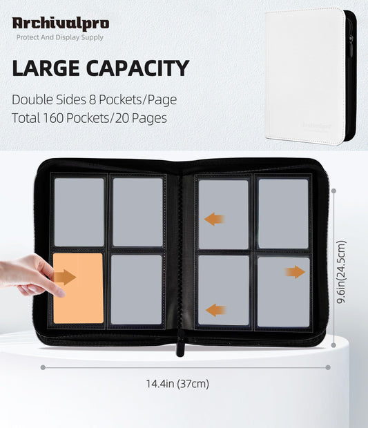 ARCHIVALPRO Premium Trading Card Binder 9-pocket with 360 slots, clear pockets for viewing
