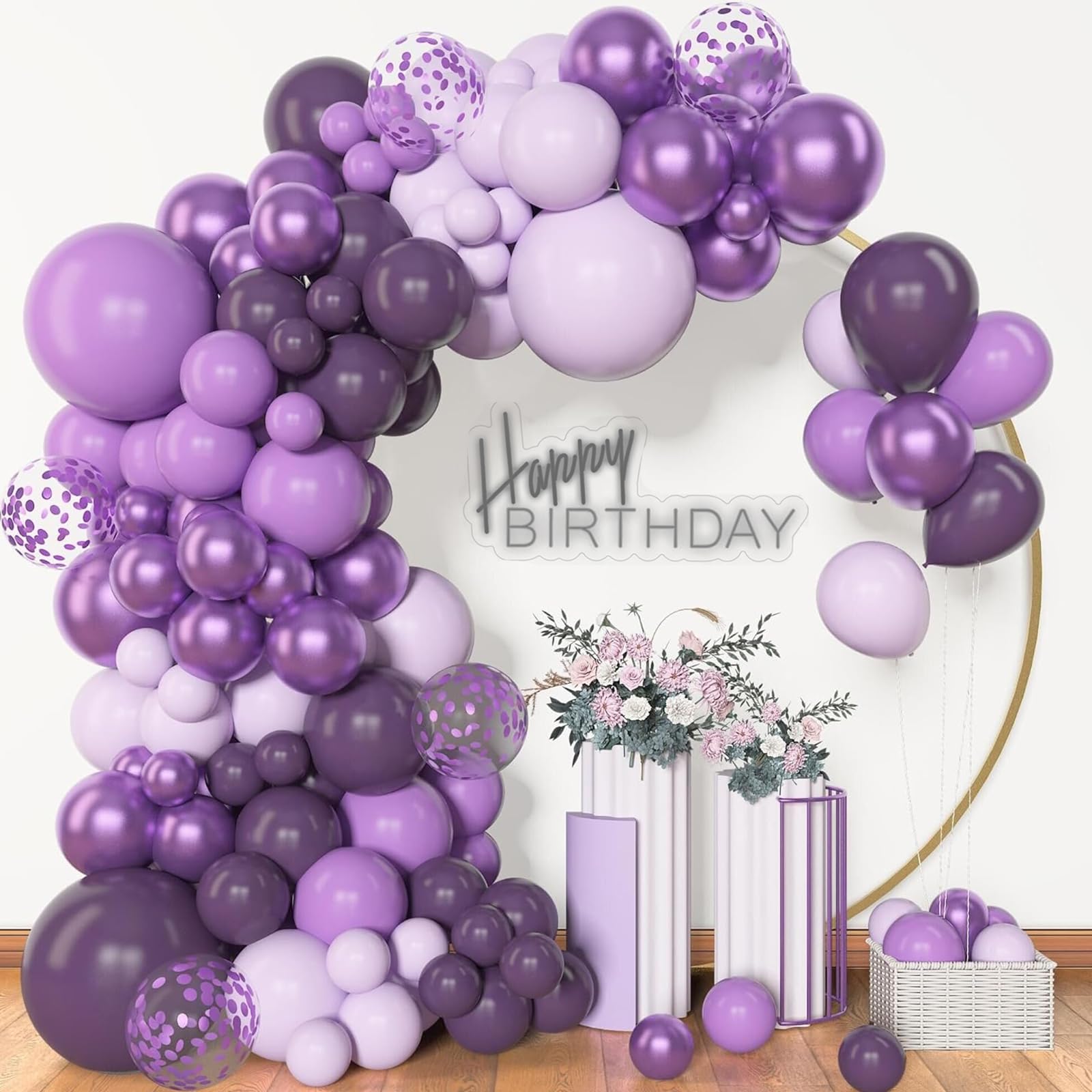 Archloon purple balloon garland arch kit for versatile party decor and photo-worthy moments.