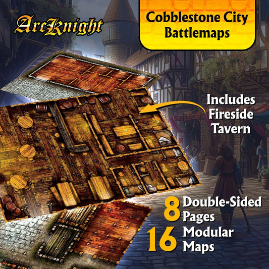 Arcknight Cobblestone City map district street layout enables versatile skirmishes.