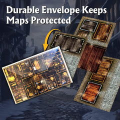 Arcknight Cobblestone City map multi-page layout boosts table setup flexibility.