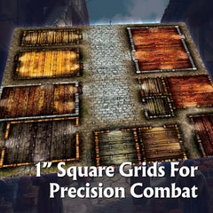 Arcknight Cobblestone City map town square with bustling terrain options.