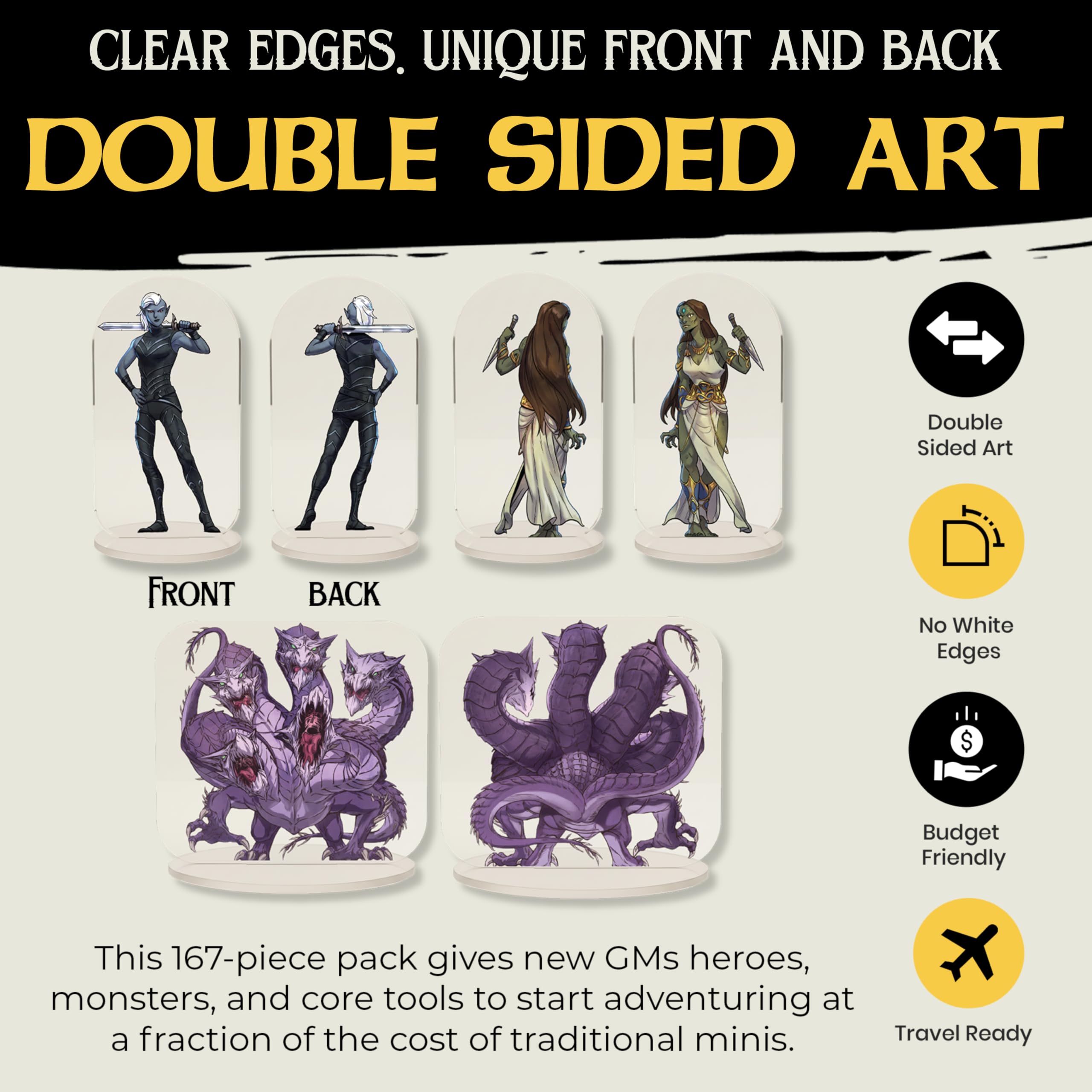 Arcknight flat minis assorted bases included for stable tabletop setups.