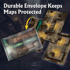 Arcknight protective plastic envelope keeps maps safe during travel and storage.