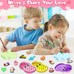 Arfun boy and girl decorations with hearts, dinosaurs, and spaceman accents.