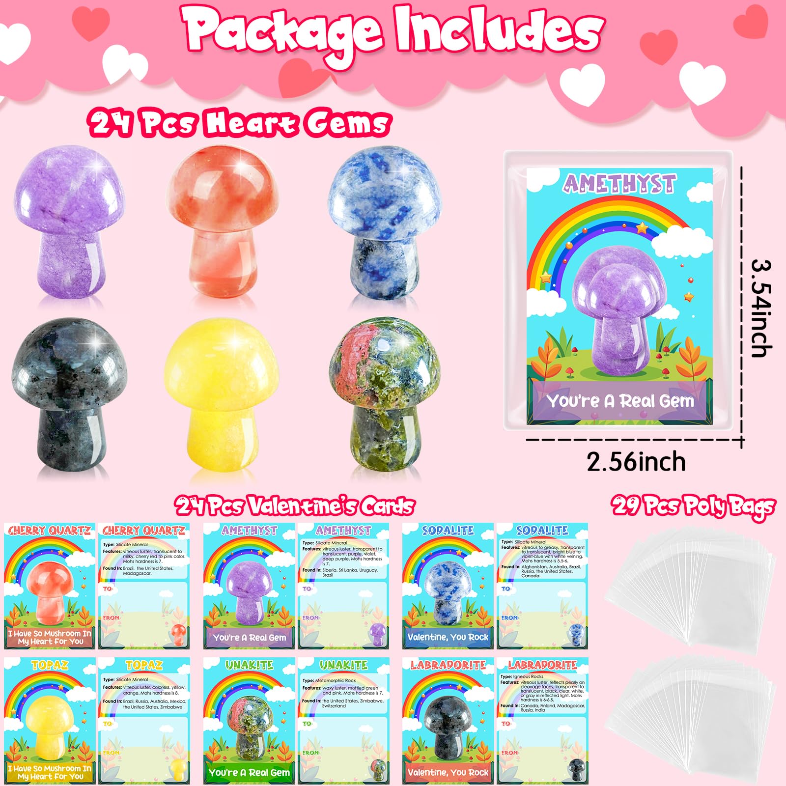 Arfun mushroom-shaped-gem-stones provide tactile learning and colorful variety.