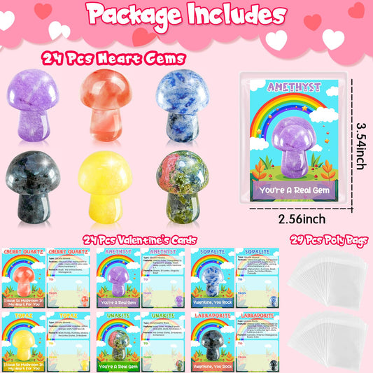 Arfun mushroom-shaped-gem-stones provide tactile learning and colorful variety.