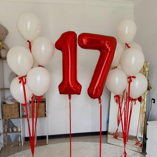Argthjy 40 inch number balloon seventeen for milestone celebration visibility